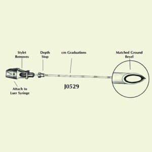 Spinal Needle, Marked, Adjustable Depth Stop 18G X 15cm (6")