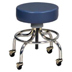 Chrome-Base Stool, Slate Blue