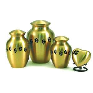 Paw Print Classic Brass Urns