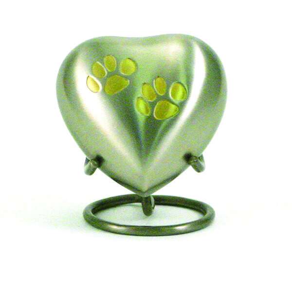 Pewter/Brass Double Paw Print Urns